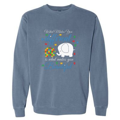 What Makes You Different Elephant Autism Awareness Month Garment-Dyed Sweatshirt