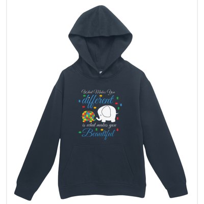 What Makes You Different Elephant Autism Awareness Month Urban Pullover Hoodie