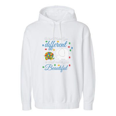 What Makes You Different Elephant Autism Awareness Month Garment-Dyed Fleece Hoodie