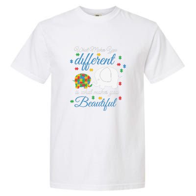 What Makes You Different Elephant Autism Awareness Month Garment-Dyed Heavyweight T-Shirt