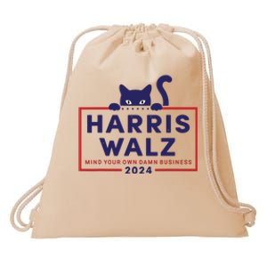 Walz Mind Your Own Damn Business Harris Waltz Cat Lady Drawstring Bag