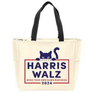 Walz Mind Your Own Damn Business Harris Waltz Cat Lady Zip Tote Bag