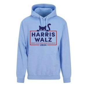 Walz Mind Your Own Damn Business Harris Waltz Cat Lady Unisex Surf Hoodie