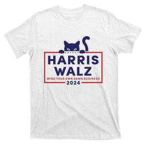 Walz Mind Your Own Damn Business Harris Waltz Cat Lady T-Shirt