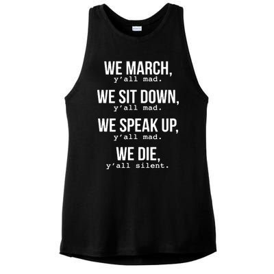 We March, Y'all Mad For Civil Rights Ladies PosiCharge Tri-Blend Wicking Tank