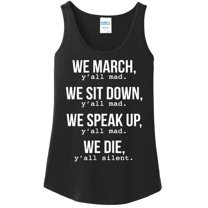 We March, Y'all Mad For Civil Rights Ladies Essential Tank