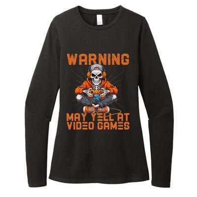 Warning May Yell At Video Games Womens CVC Long Sleeve Shirt