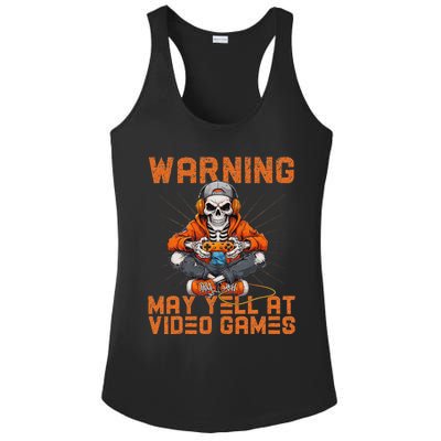 Warning May Yell At Video Games Ladies PosiCharge Competitor Racerback Tank