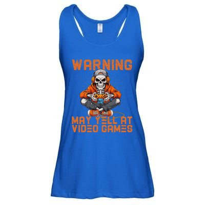 Warning May Yell At Video Games Ladies Essential Flowy Tank