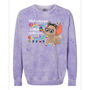 What Makes You Different Is What Makes You Beautiful Autism Colorblast Crewneck Sweatshirt