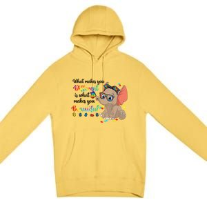 What Makes You Different Is What Makes You Beautiful Autism Premium Pullover Hoodie