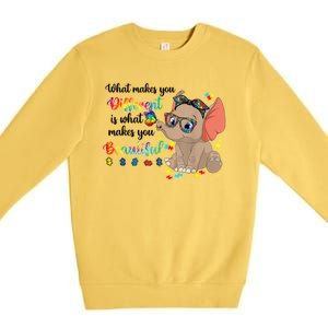 What Makes You Different Is What Makes You Beautiful Autism Premium Crewneck Sweatshirt