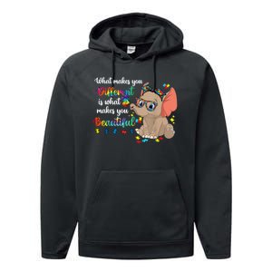 What Makes You Different Is What Makes You Beautiful Autism Performance Fleece Hoodie