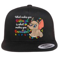 What Makes You Different Is What Makes You Beautiful Autism Flat Bill Trucker Hat