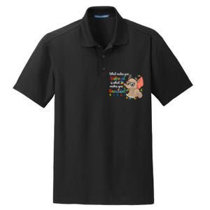 What Makes You Different Is What Makes You Beautiful Autism Dry Zone Grid Polo