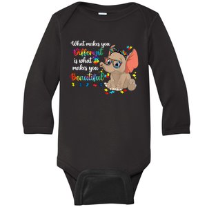 What Makes You Different Is What Makes You Beautiful Autism Baby Long Sleeve Bodysuit