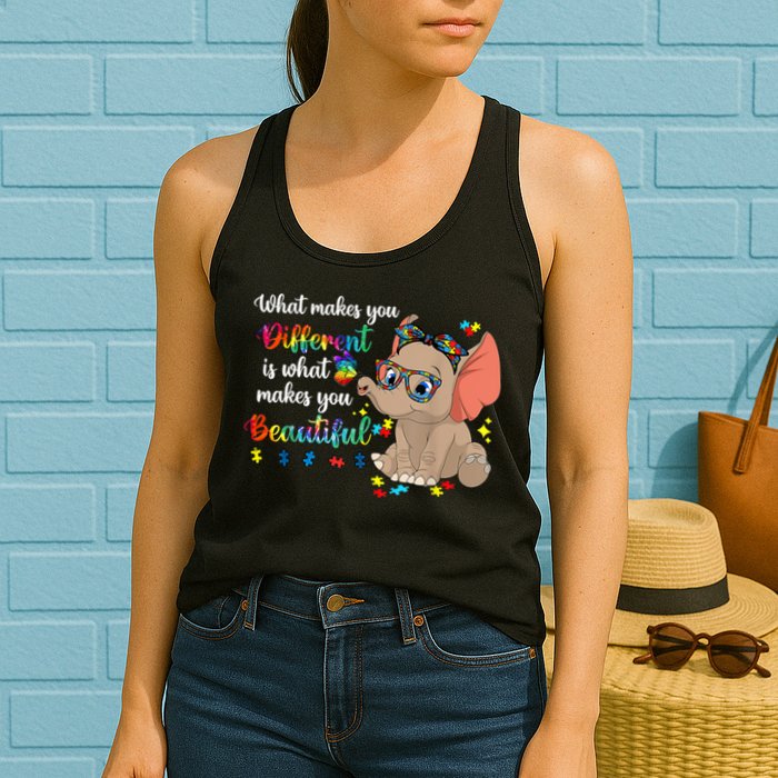 What Makes You Different Is What Makes You Beautiful Autism Womens Tank Top