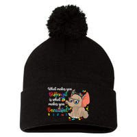 What Makes You Different Is What Makes You Beautiful Autism Pom Pom 12in Knit Beanie