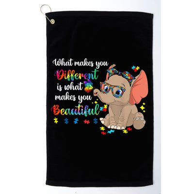What Makes You Different Is What Makes You Beautiful Autism Golf Towel