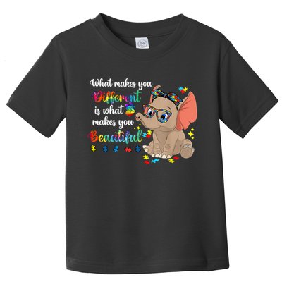 What Makes You Different Is What Makes You Beautiful Autism Toddler T-Shirt