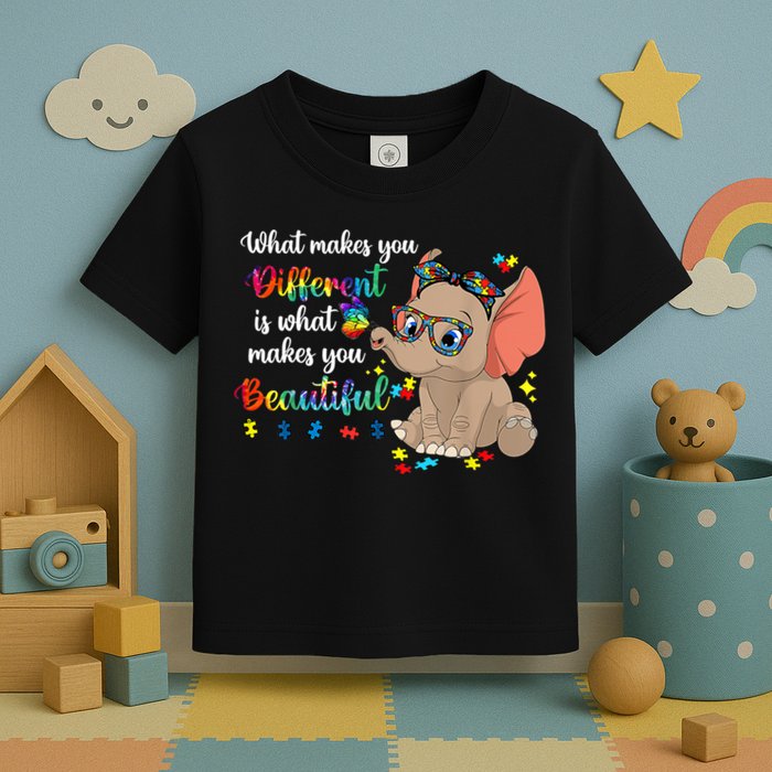 What Makes You Different Is What Makes You Beautiful Autism Toddler T-Shirt