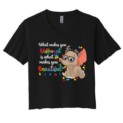 What Makes You Different Is What Makes You Beautiful Autism Crop Top