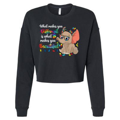 What Makes You Different Is What Makes You Beautiful Autism Cropped Pullover Crew