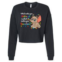 What Makes You Different Is What Makes You Beautiful Autism Cropped Pullover Crew