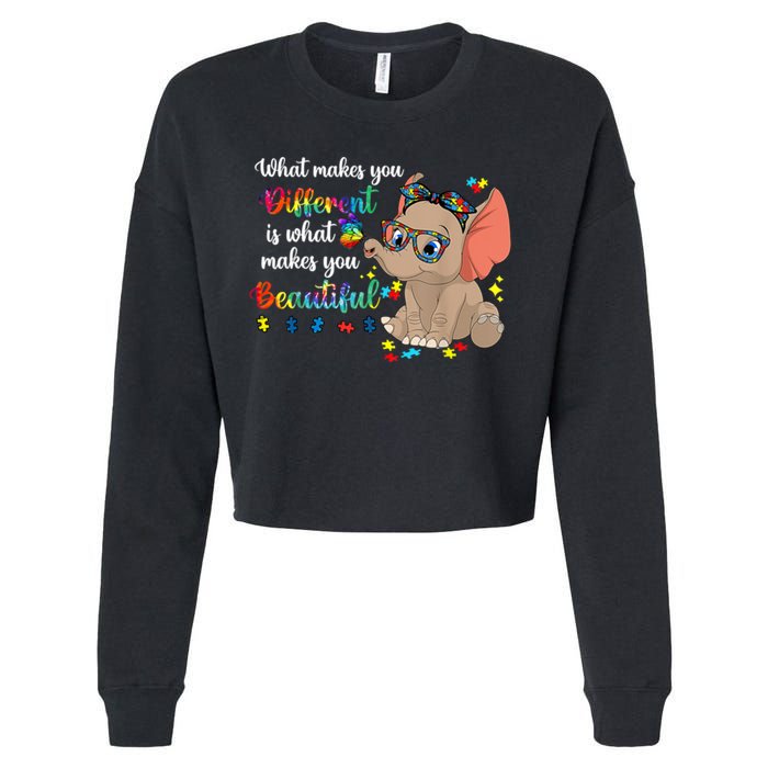 What Makes You Different Is What Makes You Beautiful Autism Cropped Pullover Crew