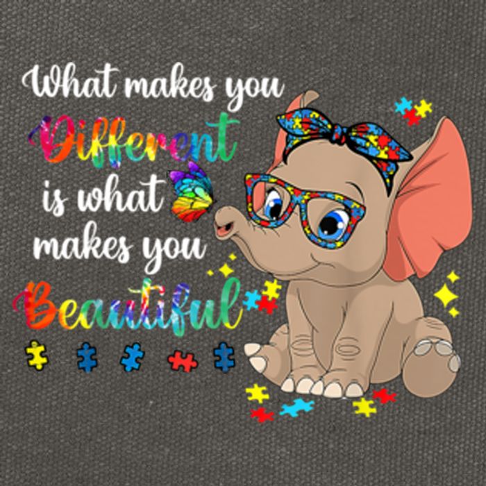What Makes You Different Is What Makes You Beautiful Autism Cotton Canvas Backpack