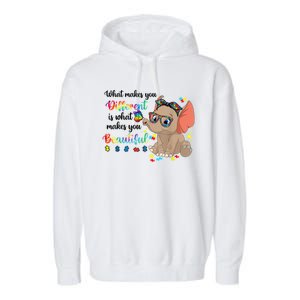 What Makes You Different Is What Makes You Beautiful Autism Garment-Dyed Fleece Hoodie