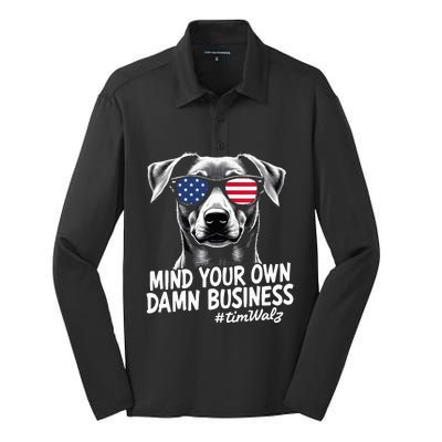 Walz Mind Your Own Damn Business Harris Waltz Dog Lady Silk Touch Performance Long Sleeve Polo