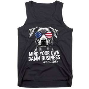 Walz Mind Your Own Damn Business Harris Waltz Dog Lady Tank Top