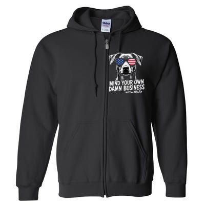 Walz Mind Your Own Damn Business Harris Waltz Dog Lady Full Zip Hoodie