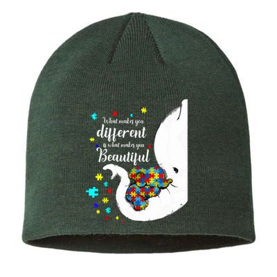 What Makes You Different Elephant Mom Autism Child Awareness Sustainable Beanie