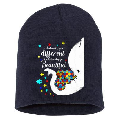 What Makes You Different Elephant Mom Autism Child Awareness Short Acrylic Beanie