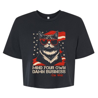 Walz Mind Your Own Damn Business Harris Waltz Cat Lady Bella+Canvas Jersey Crop Tee