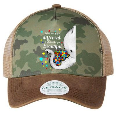 What Makes You Different Elephant Mom Autism Child Awareness Legacy Tie Dye Trucker Hat