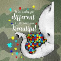 What Makes You Different Elephant Mom Autism Child Awareness Legacy Tie Dye Trucker Hat