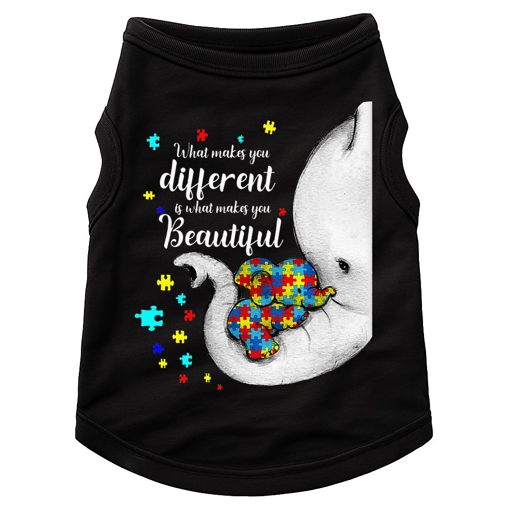 What Makes You Different Elephant Mom Autism Child Awareness Doggie Tank