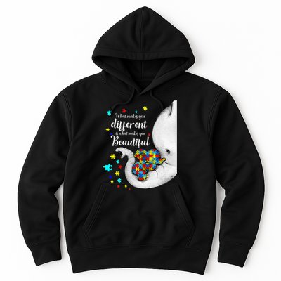 What Makes You Different Elephant Mom Autism Child Awareness Hoodie