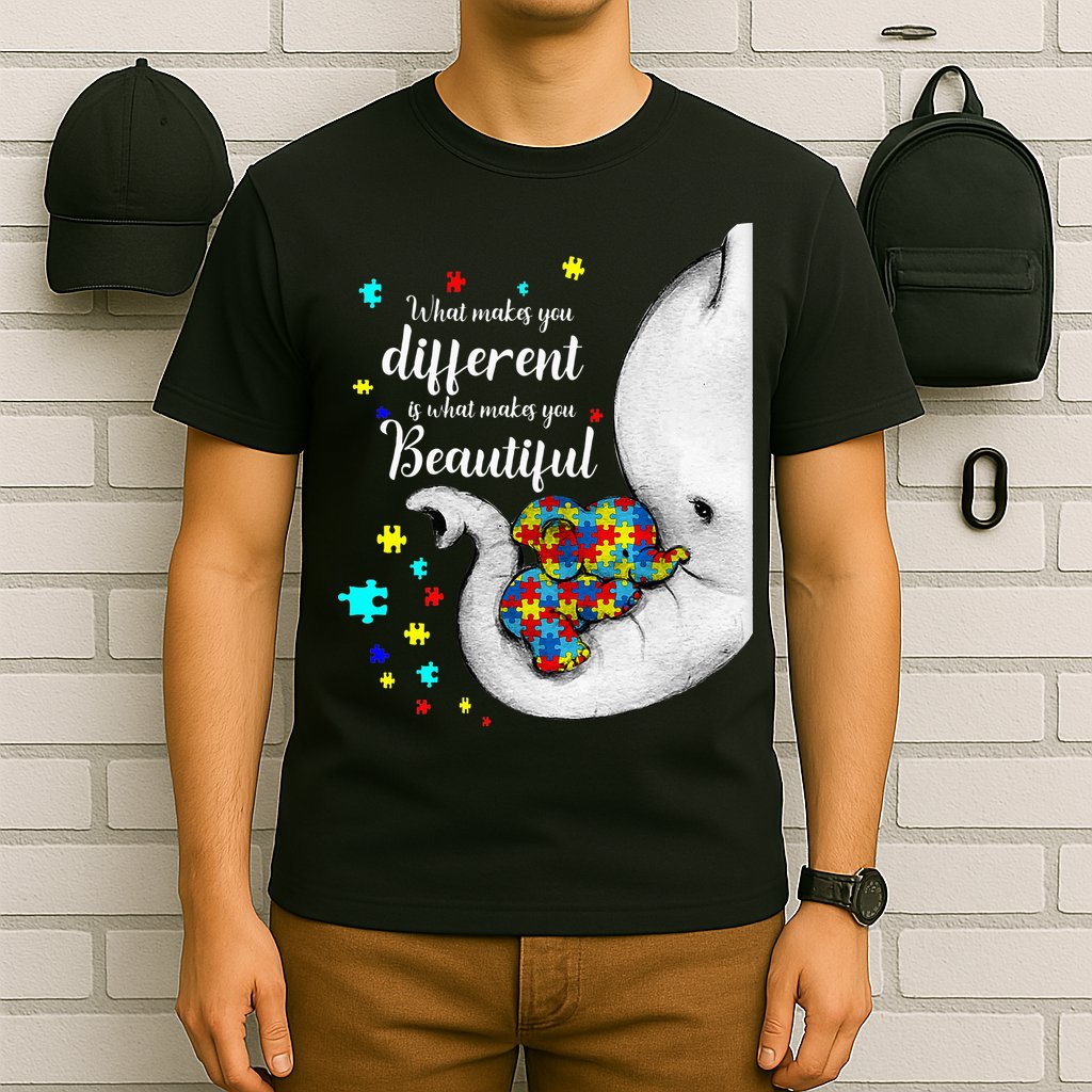 What Makes You Different Elephant Mom Autism Child Awareness T-Shirt
