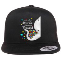 What Makes You Different Elephant Mom Autism Child Awareness Flat Bill Trucker Hat