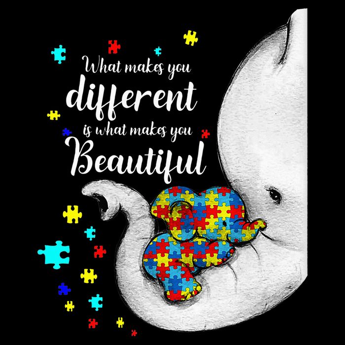 What Makes You Different Elephant Mom Autism Child Awareness 16 in Basic Backpack