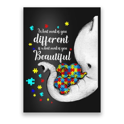 What Makes You Different Elephant Mom Autism Child Awareness Poster