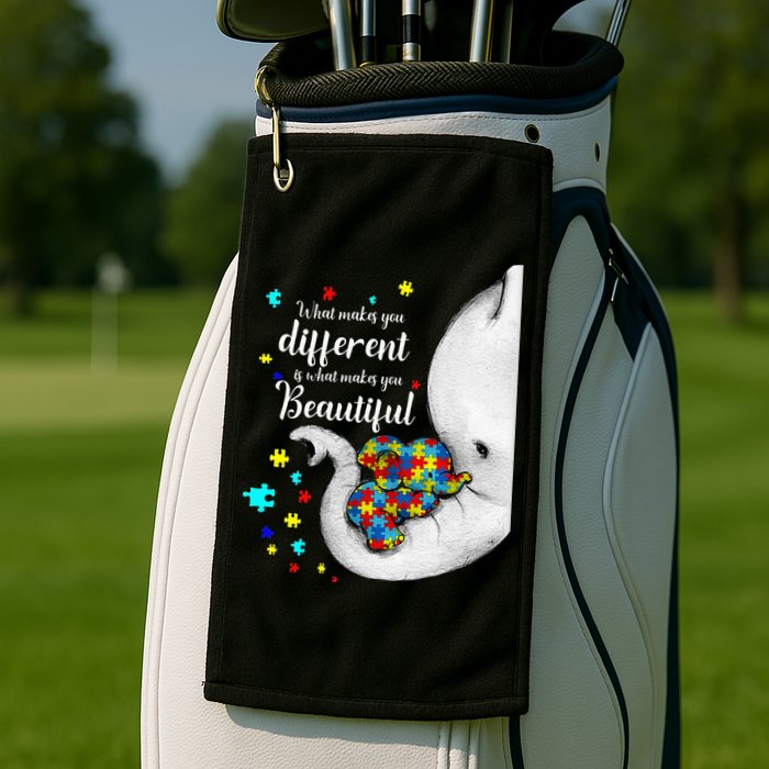 What Makes You Different Elephant Mom Autism Child Awareness Golf Towel