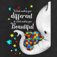 What Makes You Different Elephant Mom Autism Child Awareness Golf Towel