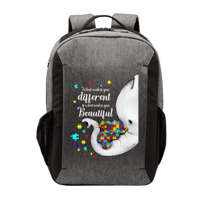 What Makes You Different Elephant Mom Autism Child Awareness Vector Backpack