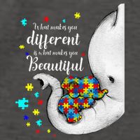 What Makes You Different Elephant Mom Autism Child Awareness Vector Backpack