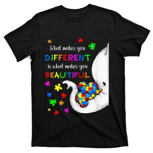 What Makes You Different Elephant Mom Autism Child Awareness T-Shirt